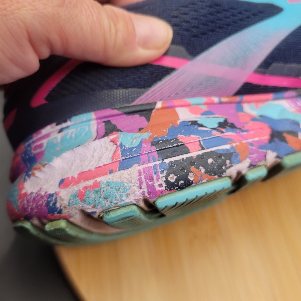 Brooks Ghost 15 Women Running Shoes Navy Pink Teal 1203801D434 Size 11.5 Wide D - Picture 9 of 11
